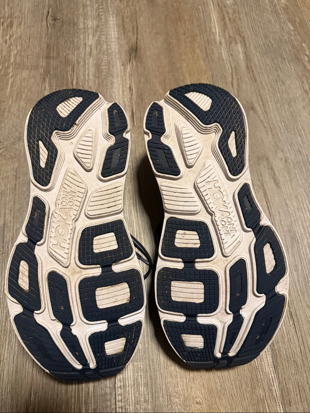 Hoka Bondi 7 Navy Athletic Shoes with Coral Accent